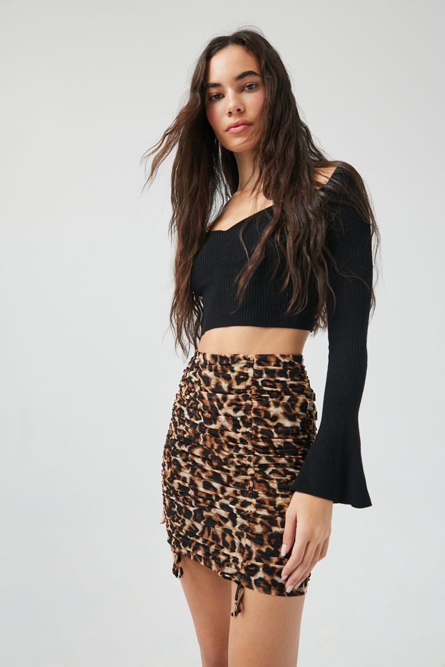 UO Mesh Ruched Mini Skirt | Urban Outfitters