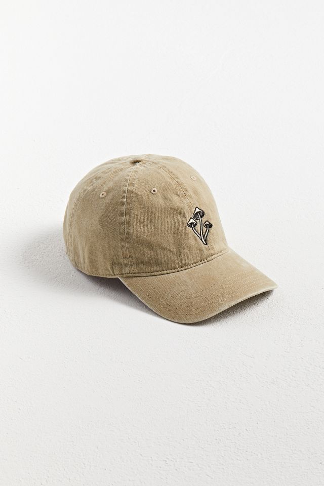 Mushroom Embroidered Washed Baseball Hat 