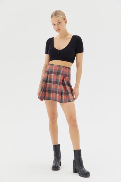 orange plaid skirt urban outfitters