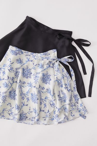 urban outfitters black satin skirt