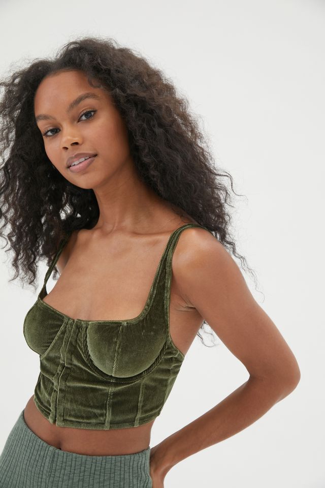 Out From Under Anastasia Ribbed Velvet Bustier Top Urban Outfitters