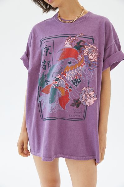 Beauty And Chaos Koi Fish T-Shirt Dress | Urban Outfitters