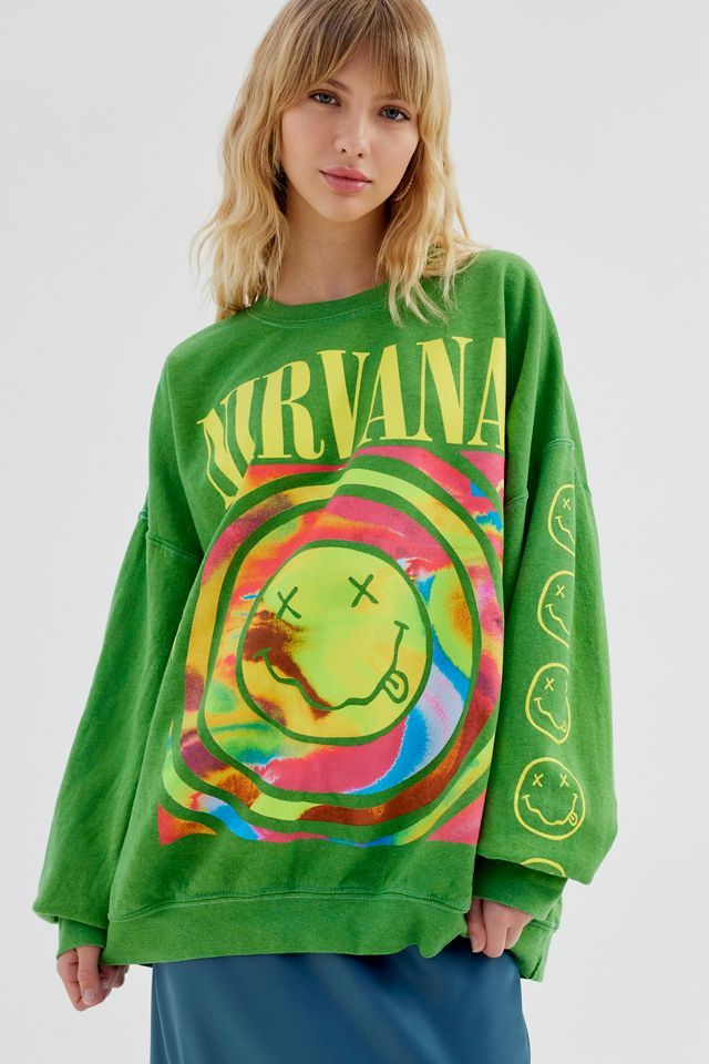 Nirvana Smile Overdyed Sweatshirt | Urban Outfitters Canada