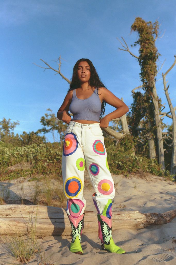 Zig Zag Goods Repurposed Dots Jean Urban Outfitters