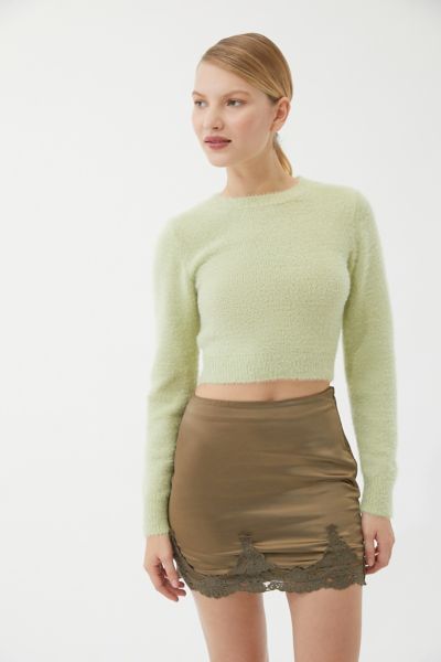 urban outfitters black satin skirt