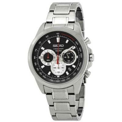 seiko chronograph black dial men's watch