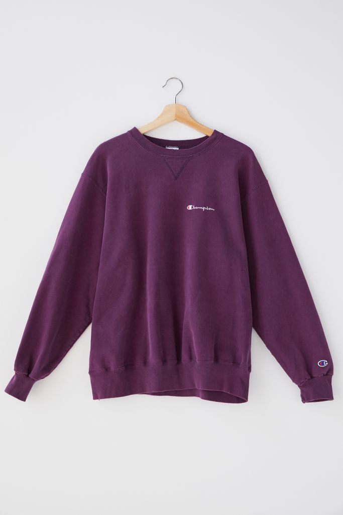 Vintage Champion Dark Purple Crew Neck Sweatshirt | Urban Outfitters