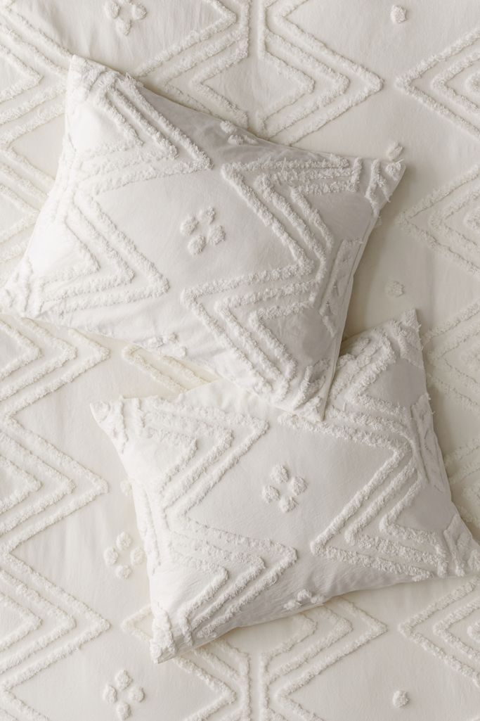 Chevron Tufted Sham Set Urban Outfitters