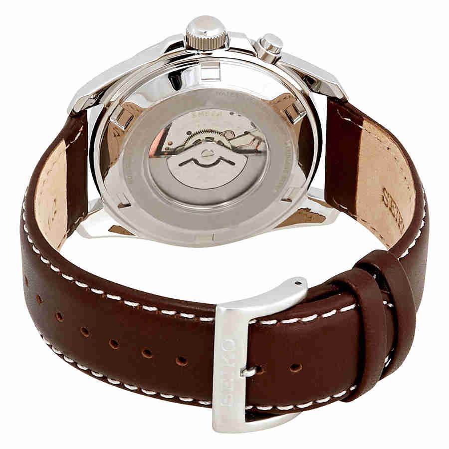 Slide View: 3: Seiko Kinetic Green Dial Brown Leather Men's Watch SKA791