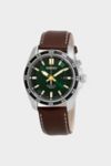 Thumbnail View 1: Seiko Kinetic Green Dial Brown Leather Men's Watch SKA791