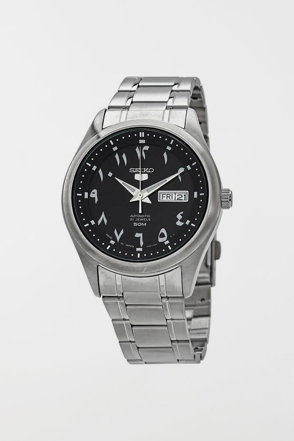 Slide View: 1: Seiko 5 Automatic Black Dial Men's Watch SNKP21J1