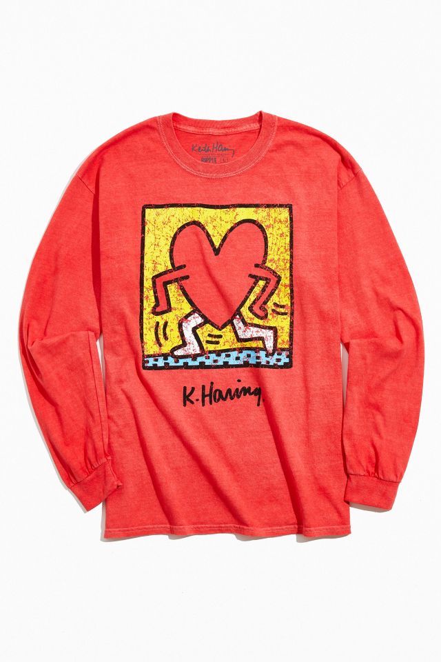 Keith Haring Running Heart Long Sleeve Tee Urban Outfitters Canada