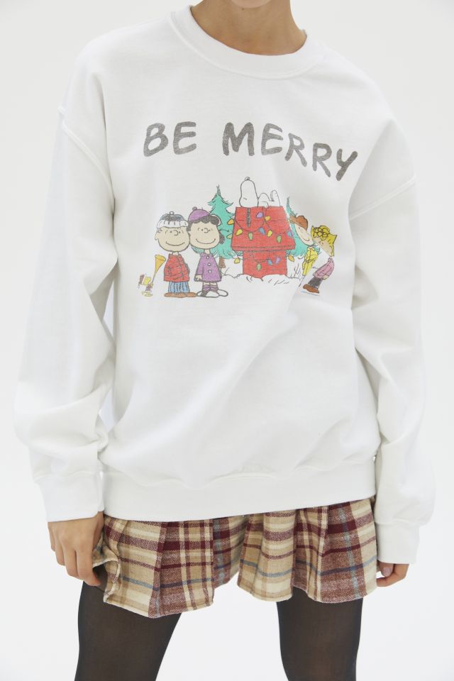 Junk Food Peanuts Be Merry Sweatshirt Urban Outfitters