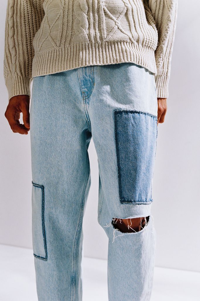 BDG Bow Fit Light Wash Patchwork Jean Urban Outfitters