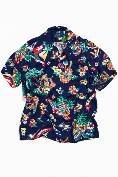 Polo Ralph Lauren Bear Print Rayon Shirt | Urban Outfitters