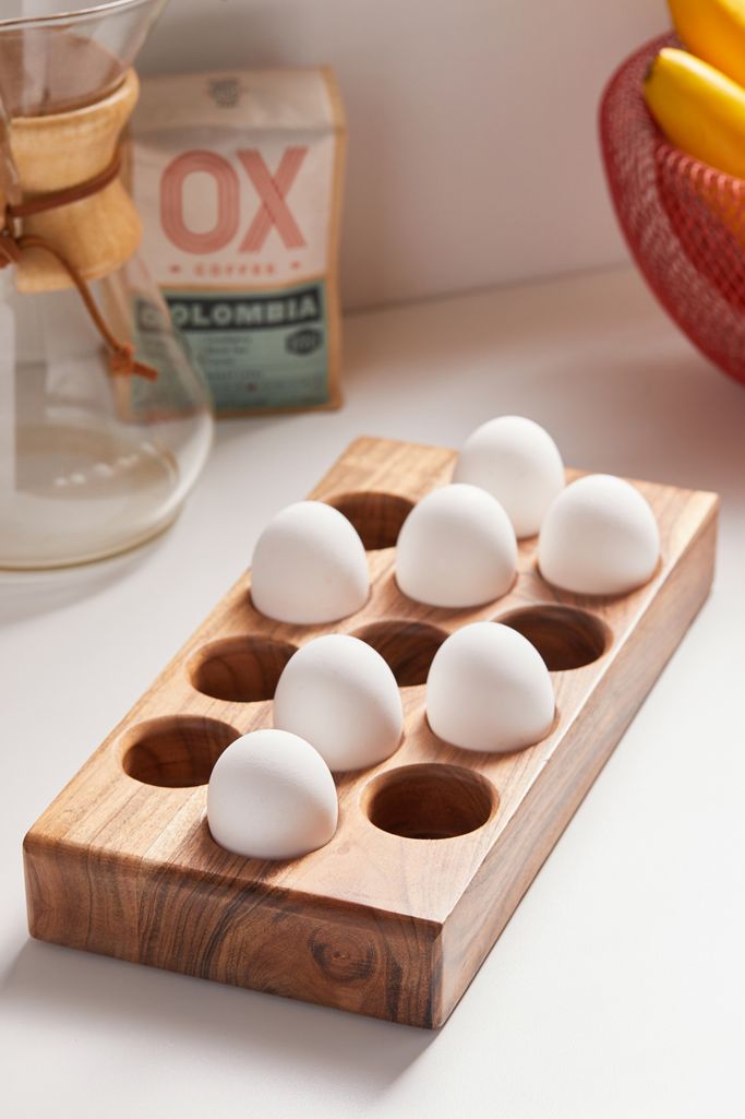 Acacia Wood Baker's Dozen Egg Tray Urban Outfitters