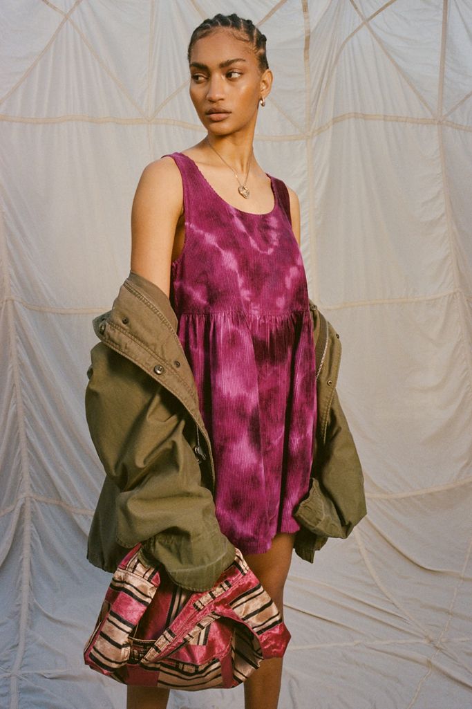 Kimchi Blue TieDye Corduroy Babydoll Dress Urban Outfitters