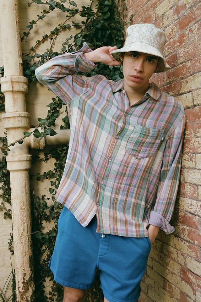 UO Double Cloth Plaid ButtonDown Shirt Urban Outfitters Canada