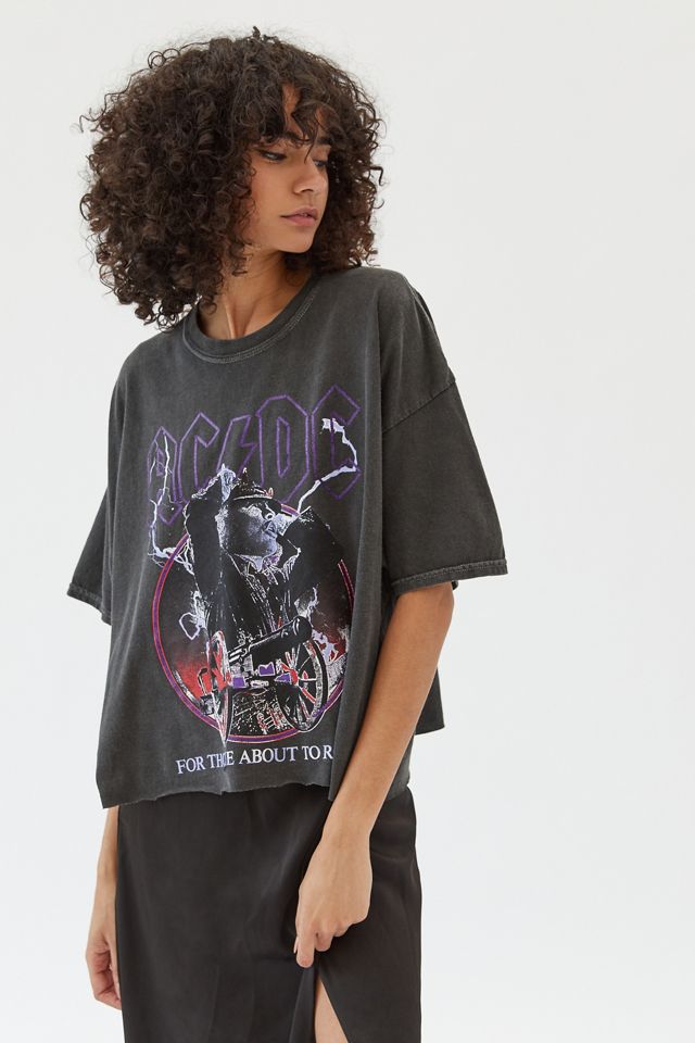AC/DC For Those About To Rock Glitter Boxy Tee | Urban Outfitters
