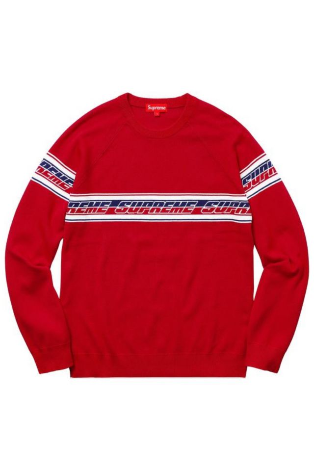 supreme striped polo sweater