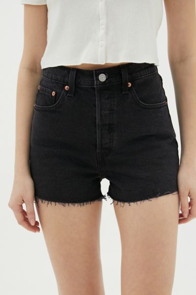 levis black jean shorts