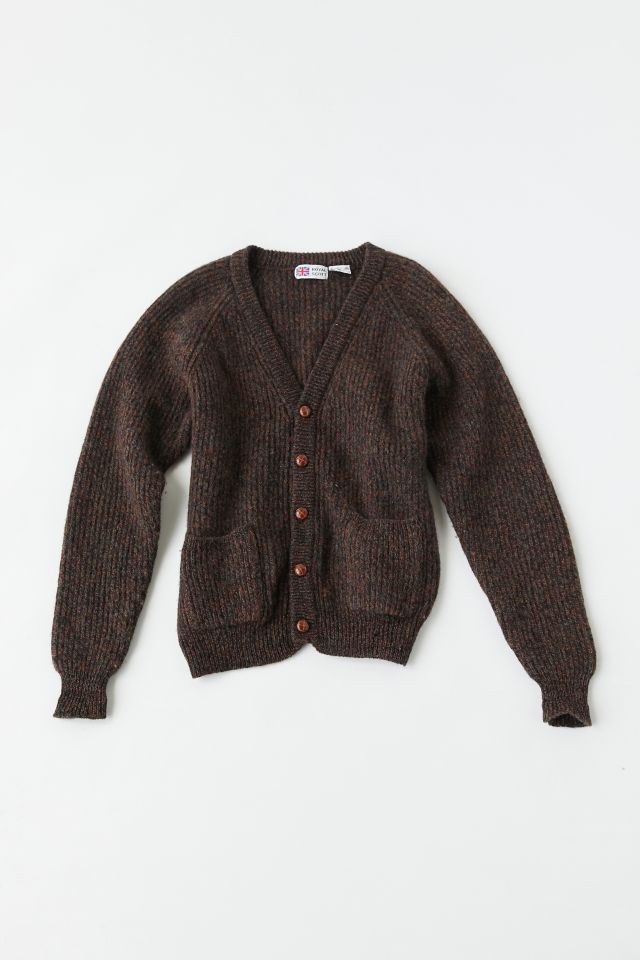 Vintage Dark Brown Cardigan Sweater | Urban Outfitters