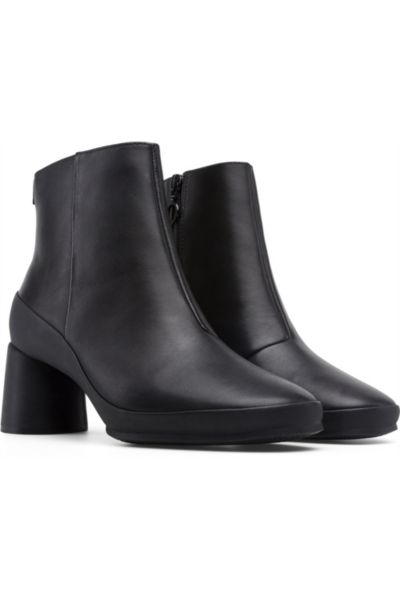 camper black ankle boots
