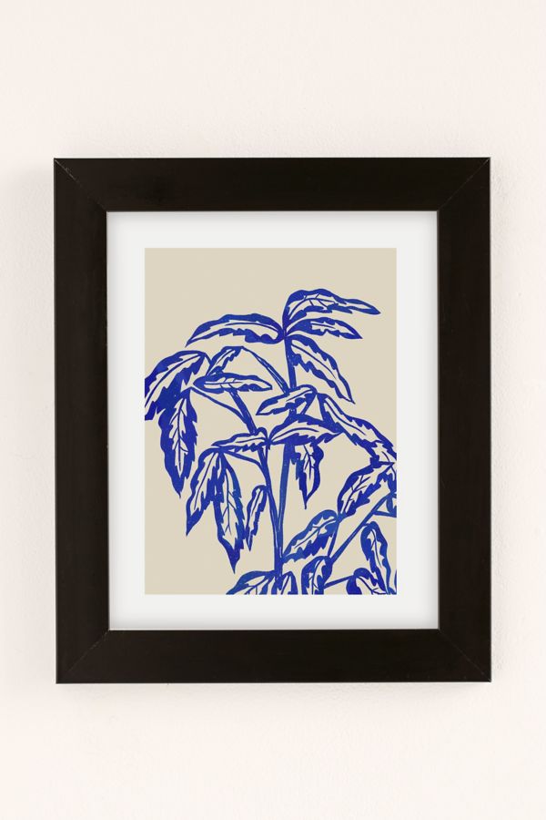 Slide View: 2: Superblooming Minimal Blue Plant Art Print