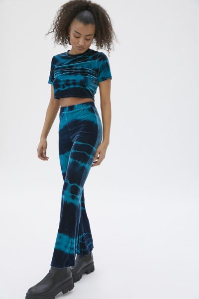 urban renewal remnants tie dye velvet flare pants