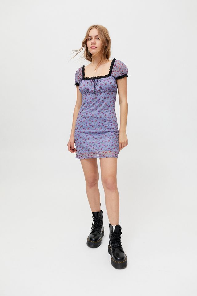 UO Lenny LaceTrim Mini Dress Urban Outfitters