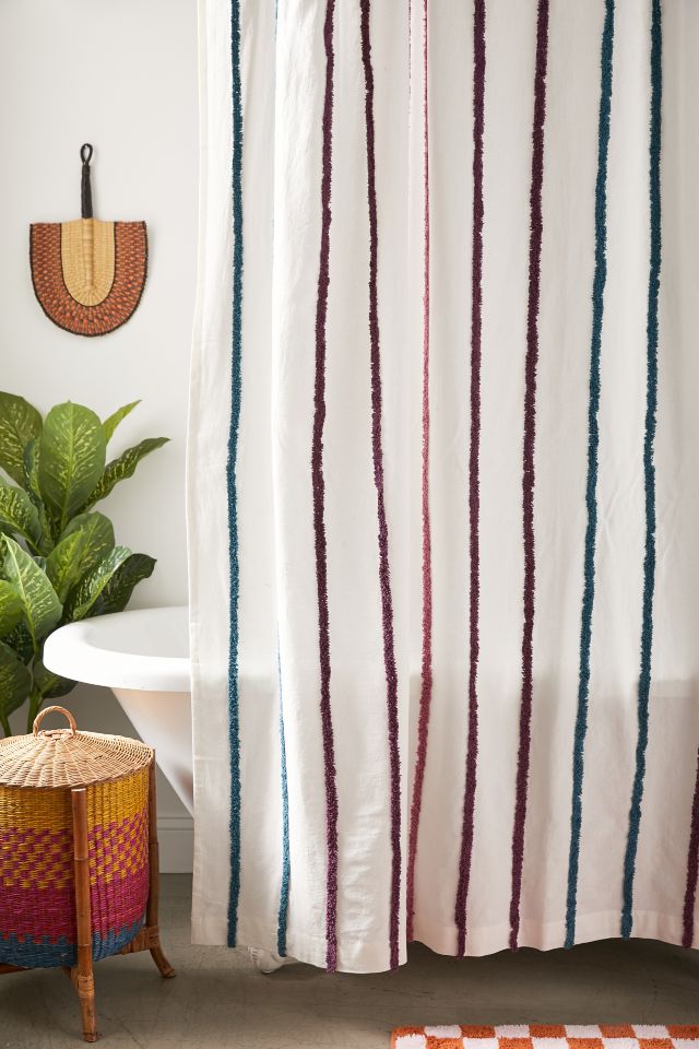 Tufted Stripe Shower Curtain Urban Outfitters