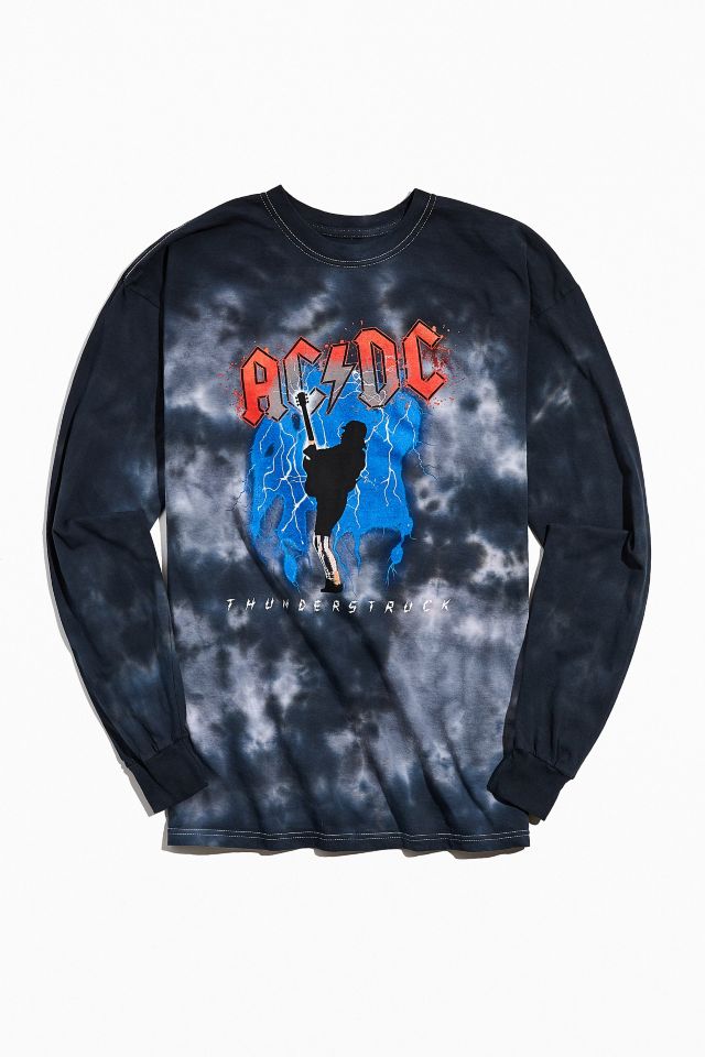 AC/DC Lightning Tie-Dye Long Sleeve Tee | Urban Outfitters Canada