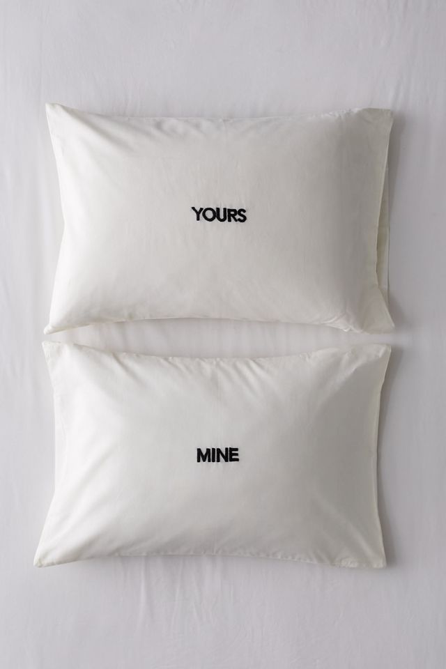 Yours/Mine Embroidered Sham Set Urban Outfitters