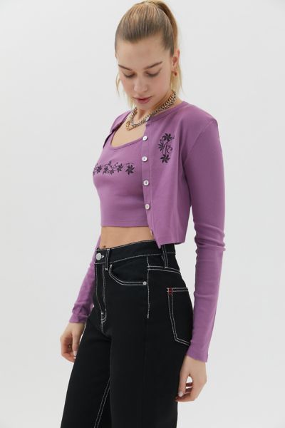 urban outfitters embroidered cardigan