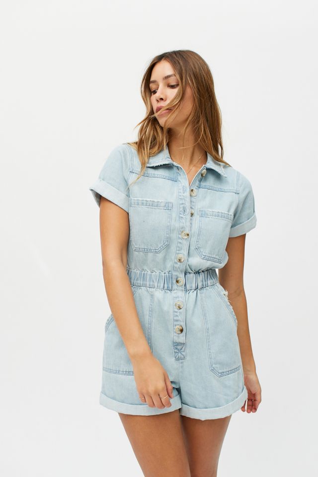 Show Me Your Mumu Cannon Denim Romper | Urban Outfitters