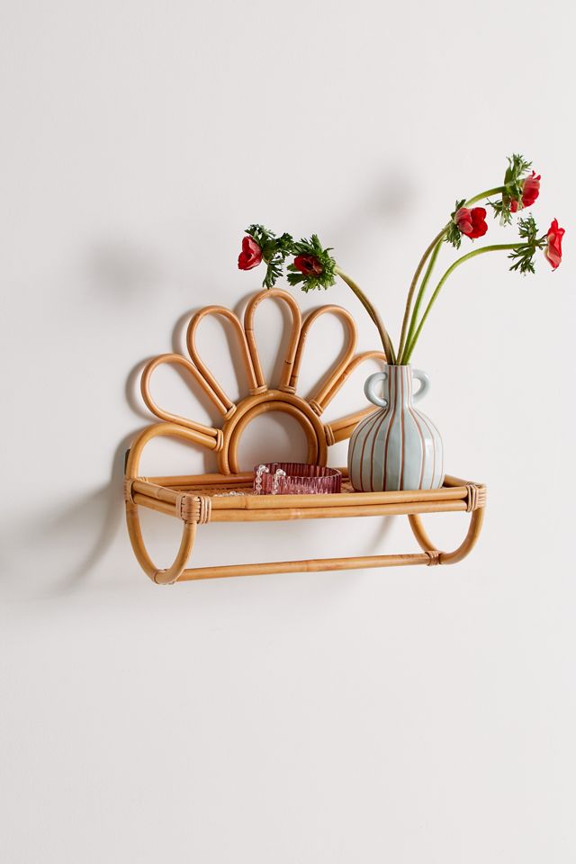 Meadow Flower Rattan Wall Shelf Urban Outfitters Canada