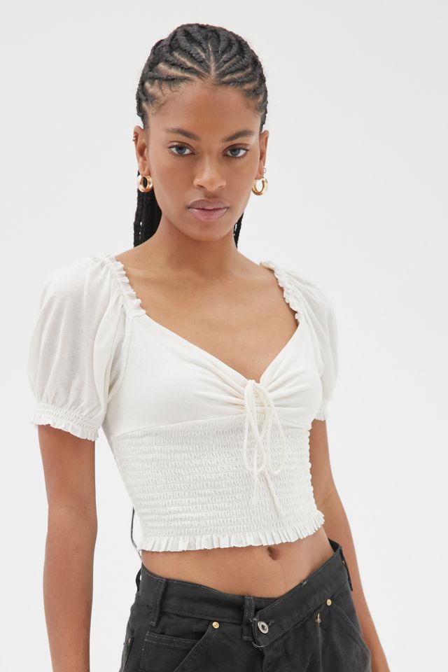 UO Surf Club Smocked Blouse | Urban Outfitters