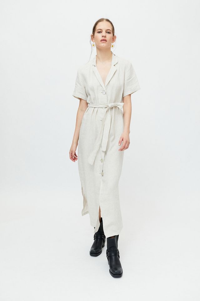 Little Lies Linen Midi Shirt Dress Urban Outfitters