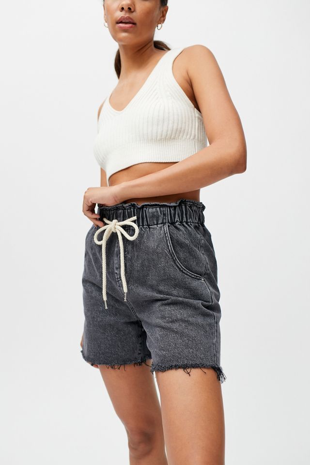 BDG Lindsey Pull-On Denim Short – Black | Urban Outfitters