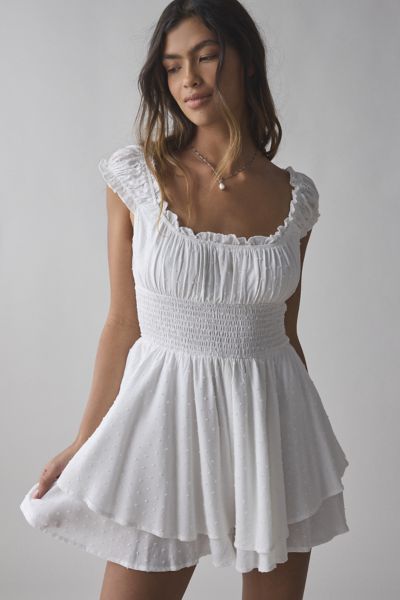 UO Rosie Smocked Tiered Ruffle Romper