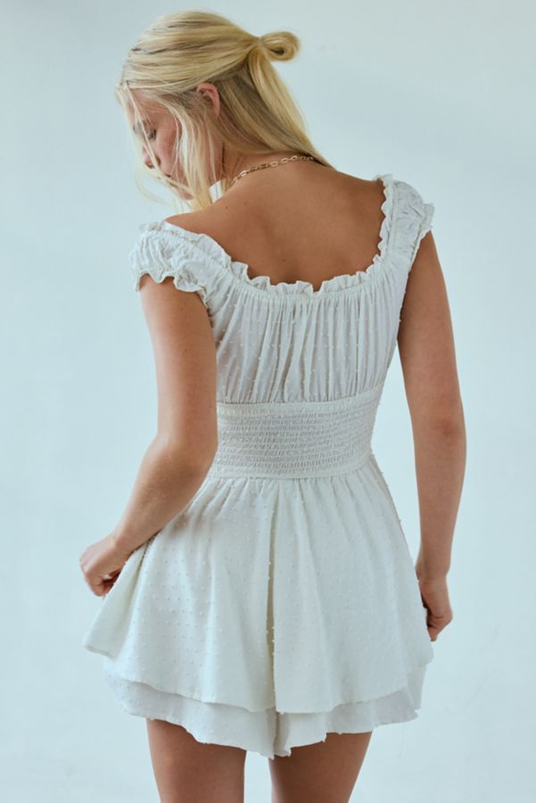 Slide View: 2: UO Rosie Smocked Tiered Ruffle Romper