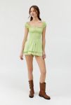 Thumbnail View 2: UO Rosie Smocked Tiered Capped Sleeve Ruffle Romper