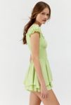 Thumbnail View 4: UO Rosie Smocked Tiered Capped Sleeve Ruffle Romper