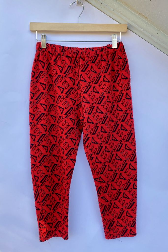 Vintage Bolts & Swirls Red Capri Pants | Urban Outfitters