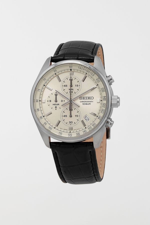 Slide View: 1: Seiko Chronograph Quartz Champagne Dial Men's Watch SSB383