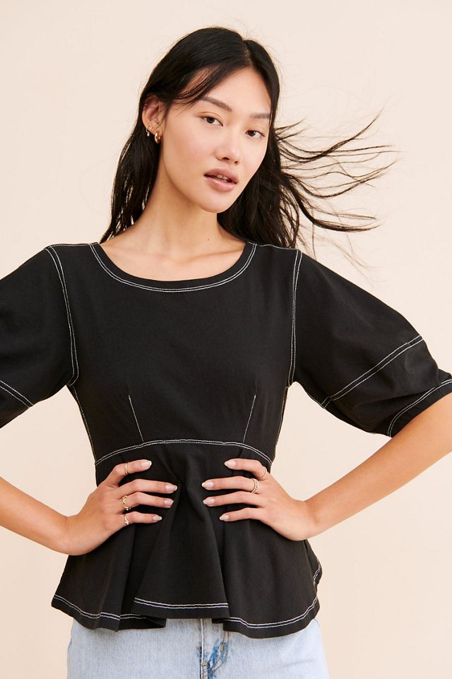 UO Open Back Peplum Top Urban Outfitters