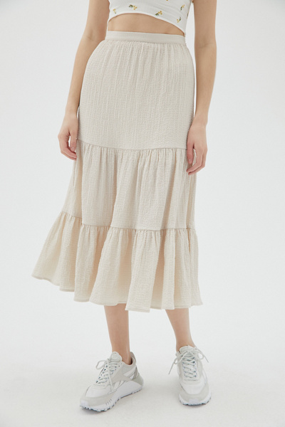 UO Odessa Tiered Ruffle Midi Skirt 