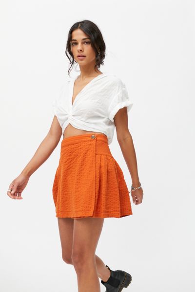 UO Seersucker Wrap Mini Skirt | Urban Outfitters