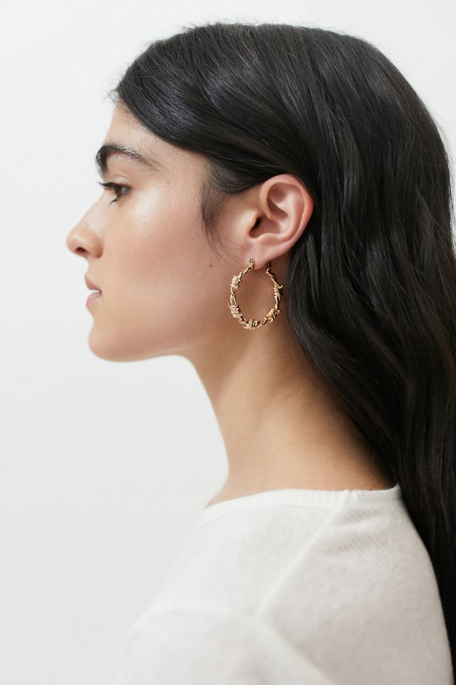 Barbed Wire Hoop Earring Urban Outfitters
