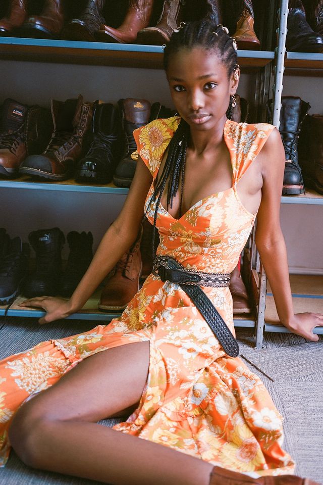 Uo Siren Strappy Back Midi Dress Urban Outfitters 